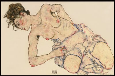 Kneider kadın yarı çıplak, 1917 by Egon Schiele