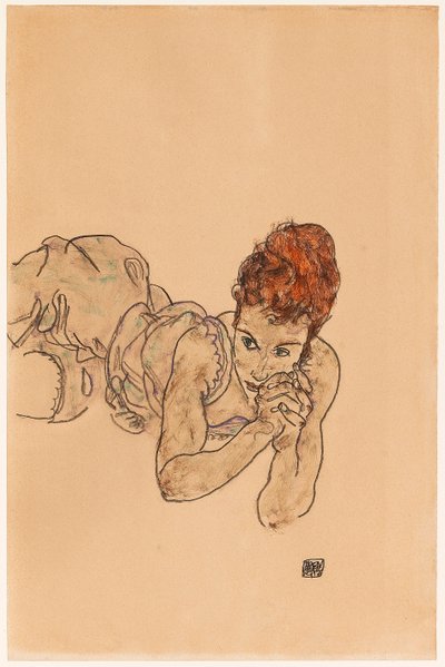 Yalancı kadın, 1917. by Egon Schiele