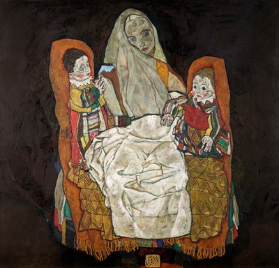 iki çocuklu anne III by Egon Schiele