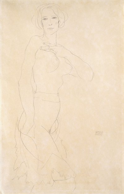 Çıplak Kız, 1912 by Egon Schiele