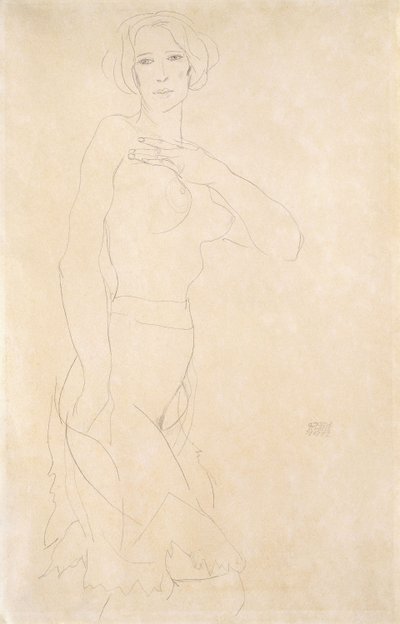 çıplak kız; Madchenakt, 1912 by Egon Schiele