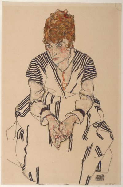 Sanatçıların Portresi Enişte, Adele Harms, 1917 by Egon Schiele