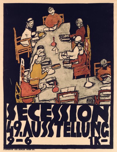 Afiş reklamı Secession 49 Sergisi by Egon Schiele