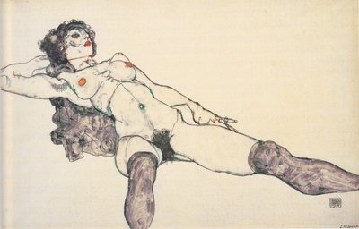 Bacaklarını açmış çıplak kadın, 1914 by Egon Schiele
