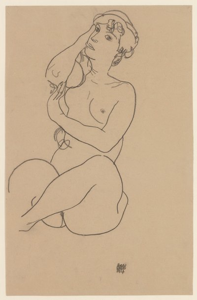 Yatan Çıplak, 1917 by Egon Schiele