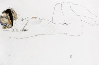 Çıplak kadın uzanmış, 1912 by Egon Schiele