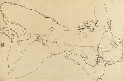 Çıplak kadın uzanmış, 1914 by Egon Schiele