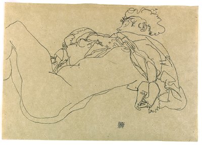 Çıplak kadın uzanmış, 1914 by Egon Schiele