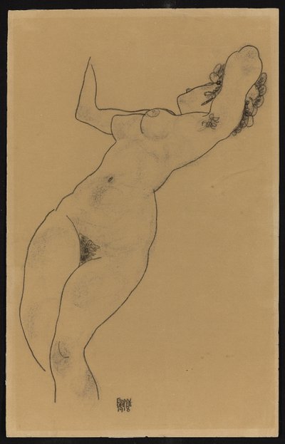 Çıplak uzanmış, 1918 by Egon Schiele
