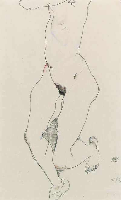 Koşan kadın, 1913 by Egon Schiele