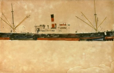 Trieste limanındaki gemiler by Egon Schiele