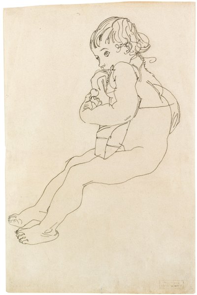 Oturan Çocuk, 1916 by Egon Schiele