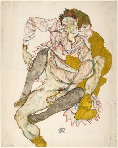 Oturan Çift, 1915 by Egon Schiele