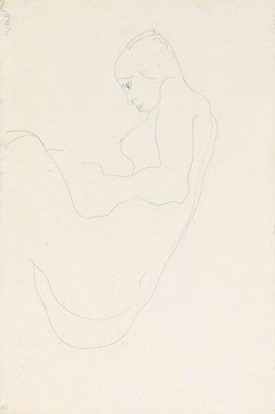 Çıplak oturmuş, 1912 by Egon Schiele