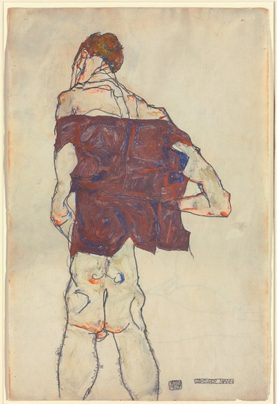 duran adam; Ayakta Adam, 1913 by Egon Schiele