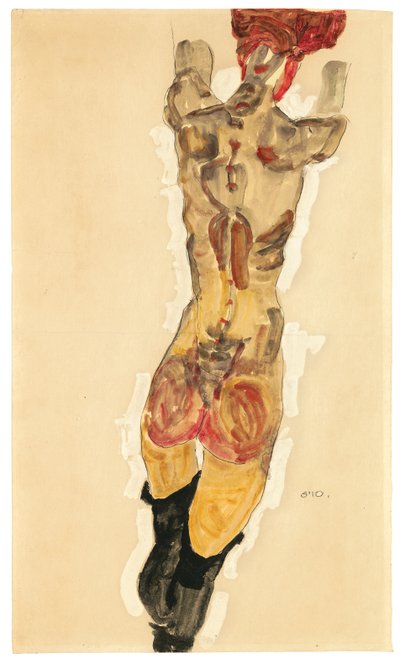 Arkadan çıplak durmak, 1910 by Egon Schiele