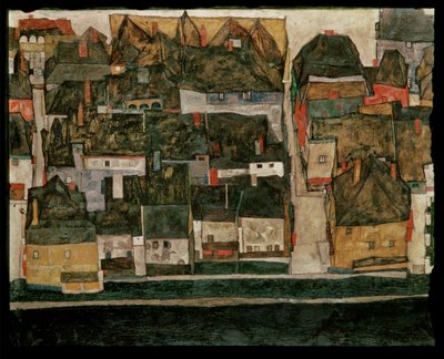 Küçük şehir IV (tuval üzerine resim) by Egon Schiele