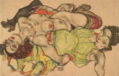 Birbirine Sarılmış İki Kız, 1915 by Egon Schiele