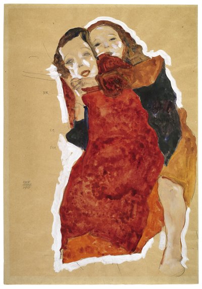 İki kız, 1911 by Egon Schiele