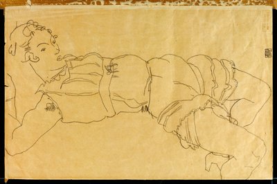 Sırtüstü Yatan Genç Kadın, 1915 by Egon Schiele