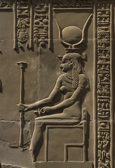 Bir kabartmanın detayı, Hathor taşı by Egyptian