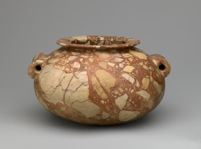 Tüp kulplu kavanoz, MÖ 3600-3000 (breş) by Egyptian