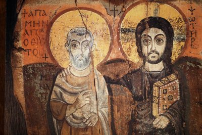 Altıncı yüzyıldan kalma bir ikonda İsa ve Menas by Egyptian