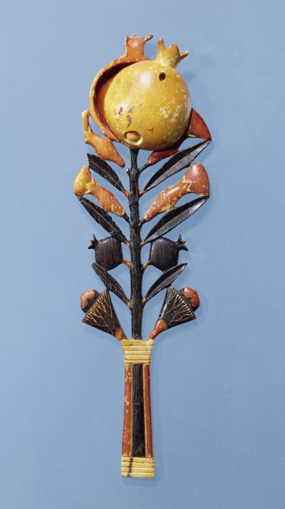 Merhem kaşığı (boyalı fildişi) by Egyptian