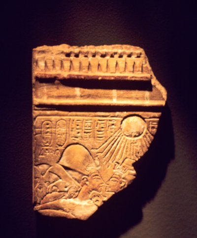 Akhenaten ve Nefertiti kabartma parçası by Egyptian 18th Dynasty