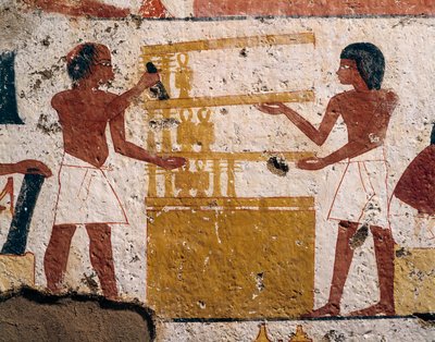 Mısır, Luksor, Batı Teb, Soylular Vadisi. Nenamon ve Ipuki'nin Mezarı. İş yerinde marangozları betimleyen fresk. (Yeni Krallık, Hanedan XVIII) by Egyptian 18th Dynasty