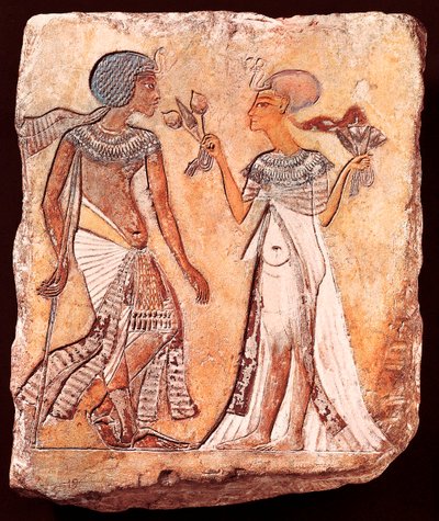 Kral Smenkhkare ve eşi Meritaton by Egyptian 18th Dynasty