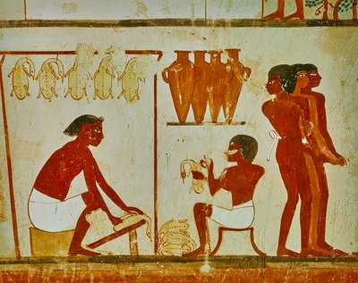 Kuşların et işlemesi, Nakht mezarından detay, MÖ 1390 dolayları (duvar resmi) by Egyptian 18th Dynasty