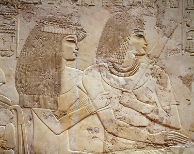 Ramos ve eşi, Ramos Türbesi, Şeyh Abd el-Qurna, Luksor (kabartma) by Egyptian 18th Dynasty