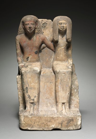 Oturan Çift Heykel, c.1479-1425 M.Ö. by Egyptian 18th Dynasty