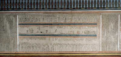Amduat Kitabından metin ve şekiller, II. Amenhotep, Krallar Vadisi, Luksor, Thebes mezar odasındaki fresklerden ayrıntılar (Unesco Dünya Mirası Listesi) by Egyptian 18th Dynasty