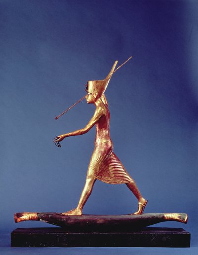 Tutankhamun (MÖ 1370-1352) Zıpkıncı, Tutankhamun Mezarından, Yeni Krallık (yaldızlı ahşap) (ayrıca bkz. 3977 & 120779) by Egyptian 18th Dynasty