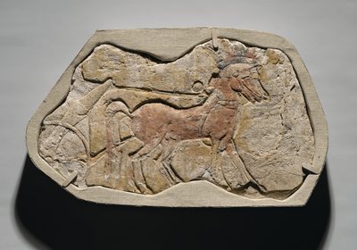Tell el-Amarna, New Kingdom, c.1353-1336 M.Ö. (boyalı alçı sıva) by Egyptian 19th Dynasty