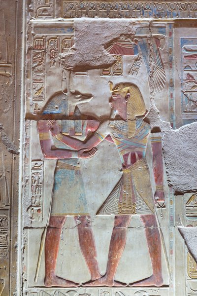 Renkli kabartma, Seti I tapınağı, Abydos, Mısır by Egyptian 19th Dynasty