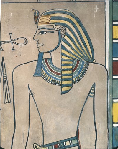 Mısır, Antik Thebes, Krallar Vadisi, firavun Amenhotep III duvar resmi by Egyptian 19th Dynasty