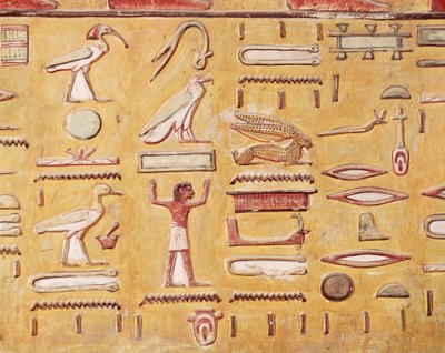 Seti I Mezarından Hiyeroglifler, Yeni Krallık (duvar resmi) by Egyptian 19th Dynasty
