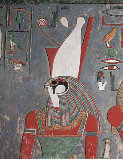 Çift taç giyen Horus, Horemheb Mezarı, Krallar vadisi, Louxor, Antik Thebes (fotoğraf) by Egyptian 19th Dynasty