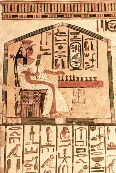 Senet oynayan Nefertari (duvar resmi) by Egyptian 19th Dynasty