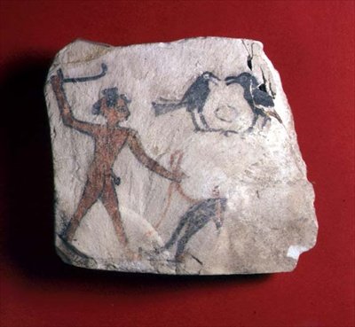 Ostracon, bir hayvanı, muhtemelen bir babun