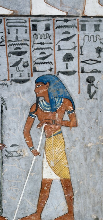 Tanrı Atum, fresk, mezar odası, Ramses I Mezarı (KV16), Krallar Vadisi, Thebes (Unesco Dünya Mirası Listesi) by Egyptian 19th Dynasty