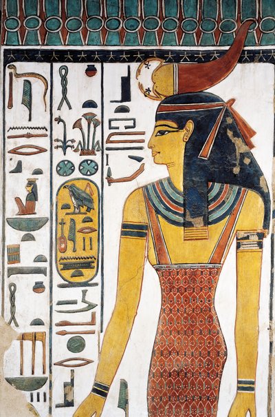 Tanrıça Selkis, fresk, antre girişi, Nefertari Mezarı (QV66), Kraliçeler Vadisi, Thebes (Unesco Dünya Mirası Listesi) by Egyptian 19th Dynasty
