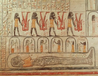 Dünya Kitabı'ndan, Ramses VI Mezarı'nın (MÖ 1143-1136) mezar odasından detay Yeni Krallık (duvar resmi) by Egyptian 20th Dynasty