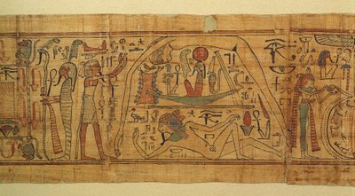 Nespakachuty'nin mitolojik görüntülerinin kitabı, güneş teknesiyle cennetin ve dünyanın ayrılması by Egyptian 21st Dynasty