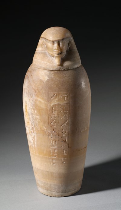 İnsan Başlı Kanopik Kavanoz, MÖ 664-525 by Egyptian 26th Dynasty