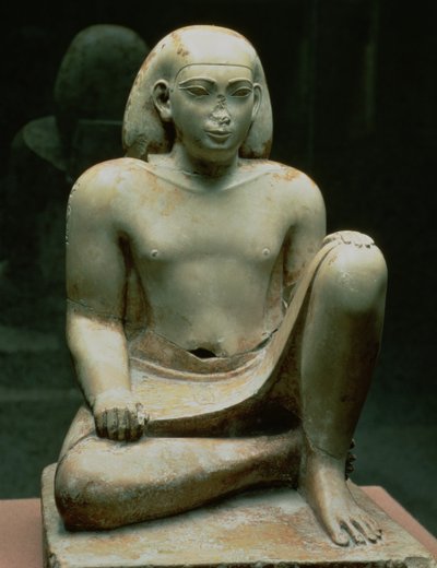 Çömelmiş Bes Figürü (kireçtaşı) by Egyptian 26th Dynasty