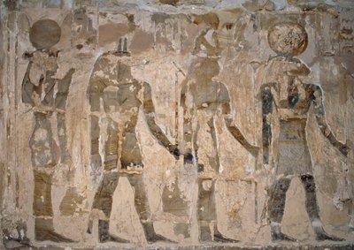 Duvar resimleri, Ain El Meftla Tapınağı, Bahariya Vahası, Giza, Mısır, 26. Hanedan (MÖ 663-525) by Egyptian 26th Dynasty